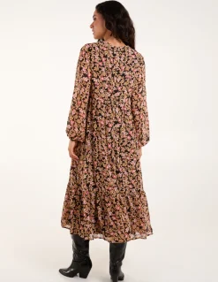 Floral Button Through Midi Dress