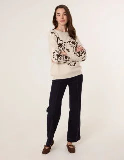 Floral Embroidery Detailed Jumper