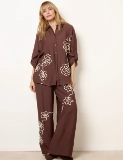 Floral Embroidery Shirt