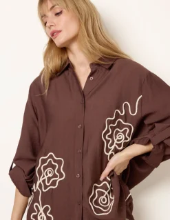 Floral Embroidery Shirt