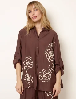 Floral Embroidery Shirt
