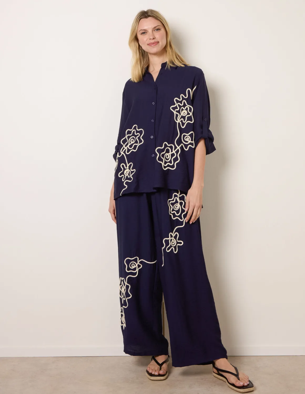 Floral Embroidery Shirt