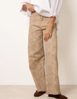 Floral Printed Flared Jeans