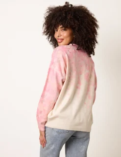 Floral Printed Jumper with Disc Sequin Detailing