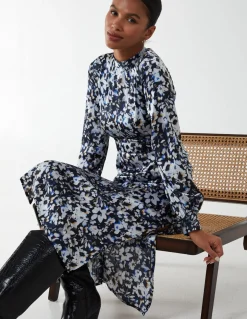 Floral Print High Neck Dress