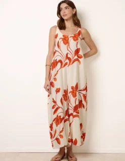 Floral Print Wide Leg Jumpsuit