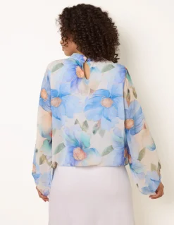 Floral Pufball Top