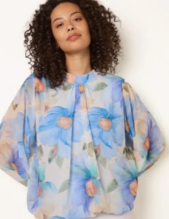 Floral Pufball Top
