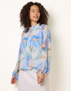 Floral Pufball Top