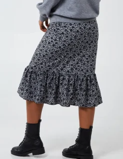 Floral Tiered Midi Skirt