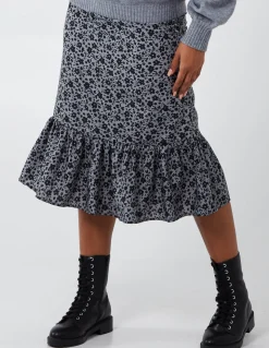 Floral Tiered Midi Skirt