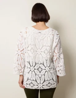 Flower Crochet Long Sleeve Top