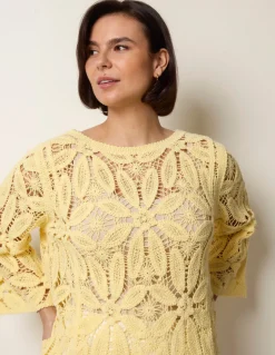 Flower Crochet Long Sleeve Top