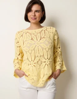 Flower Crochet Long Sleeve Top