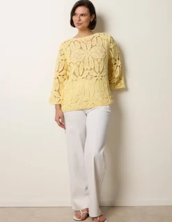 Flower Crochet Long Sleeve Top