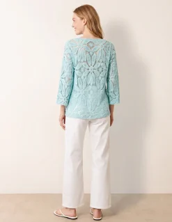 Flower Crochet Long Sleeve Top