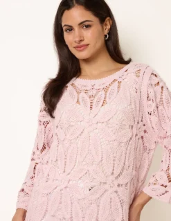 Flower Crochet Long Sleeve Top