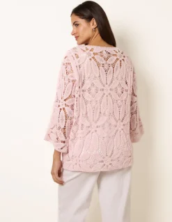 Flower Crochet Long Sleeve Top