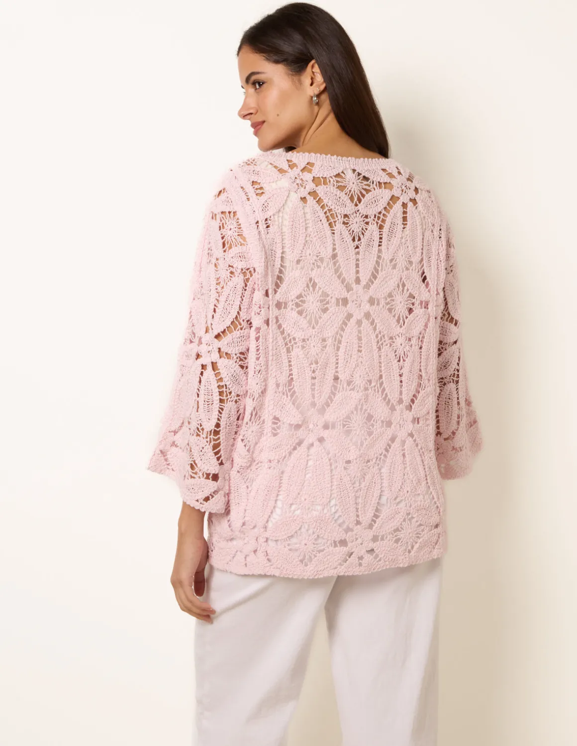 Flower Crochet Long Sleeve Top
