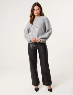 Flower Embellished Jumper