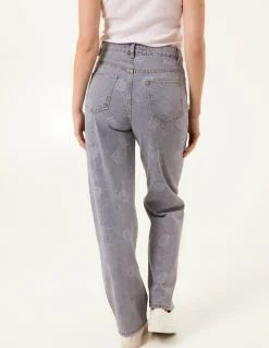 Flower Embroidered Jeans