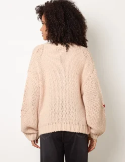 Flower Embroidery Detailed Cardigan