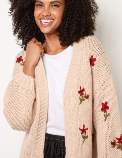 Flower Embroidery Detailed Cardigan