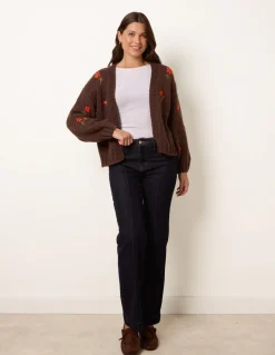 Flower Embroidery Detailed Cardigan