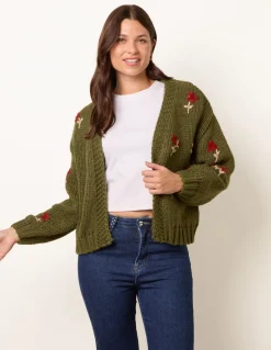 Flower Embroidery Detailed Cardigan