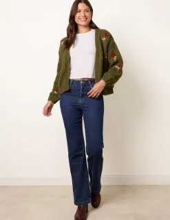 Flower Embroidery Detailed Cardigan