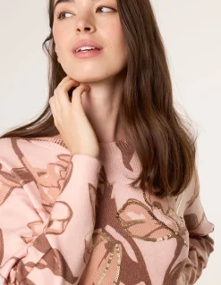 Flower Sequin Detailed Jumper