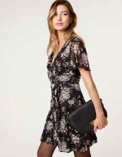 Frill Wrap Mini Dress