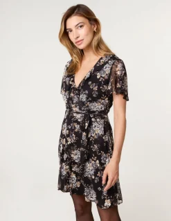 Frill Wrap Mini Dress