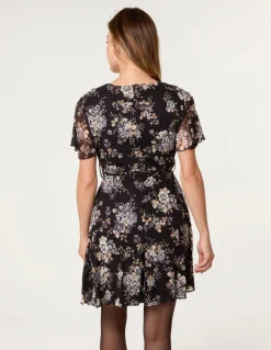 Frill Wrap Mini Dress