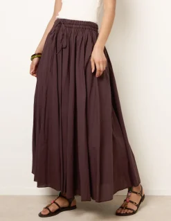 Gathered Panel Maxi Skirt