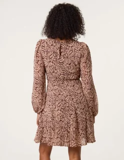 Godet Dress With Self Tie