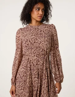 Godet Dress With Self Tie