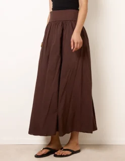 Godet Hem Jersey Waist Skirt