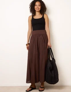 Godet Hem Jersey Waist Skirt
