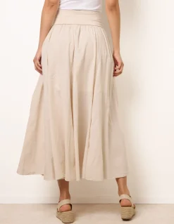 Godet Hem Jersey Waist Skirt