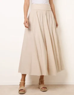 Godet Hem Jersey Waist Skirt