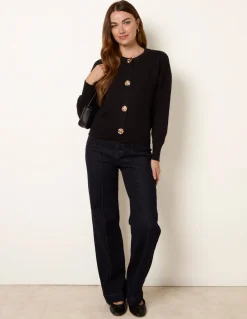 Gold Flower Button Cardigan