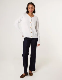 Gold Flower Buttons Cardigan