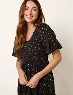 Gold Foil Midi Dress