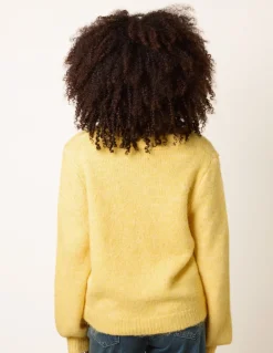 Gold Tone Flower Embossed Button Cardigan