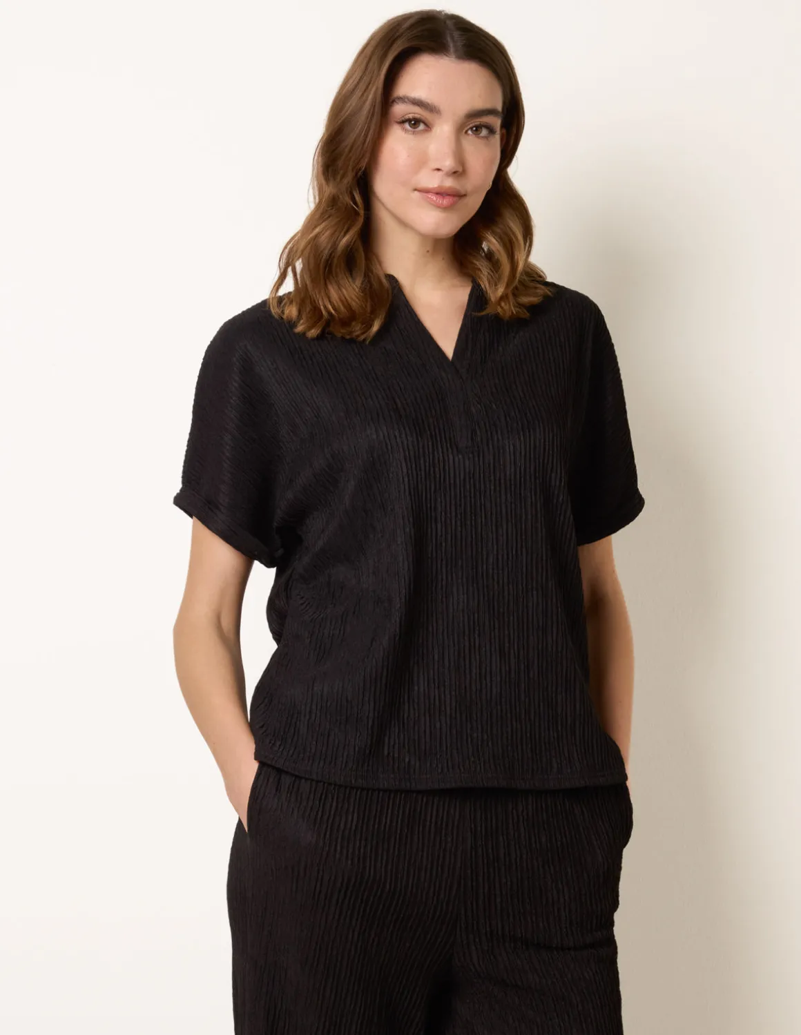 Grandad Collar Oversized Top