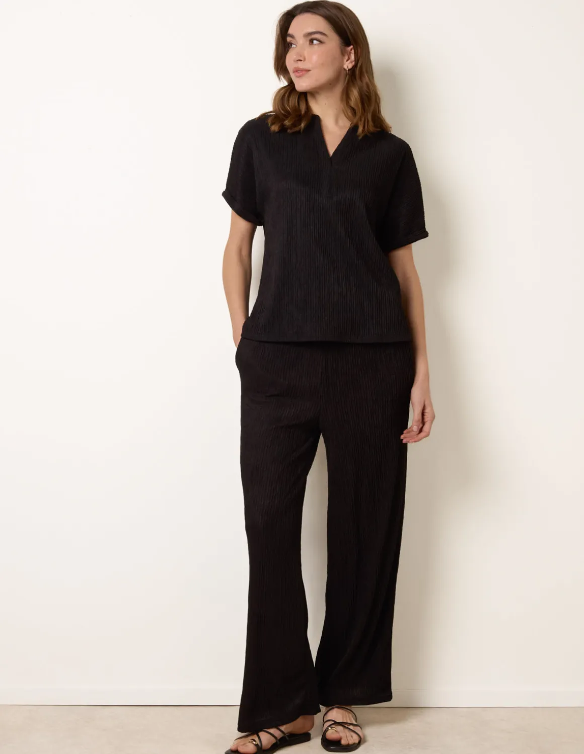 Grandad Collar Oversized Top