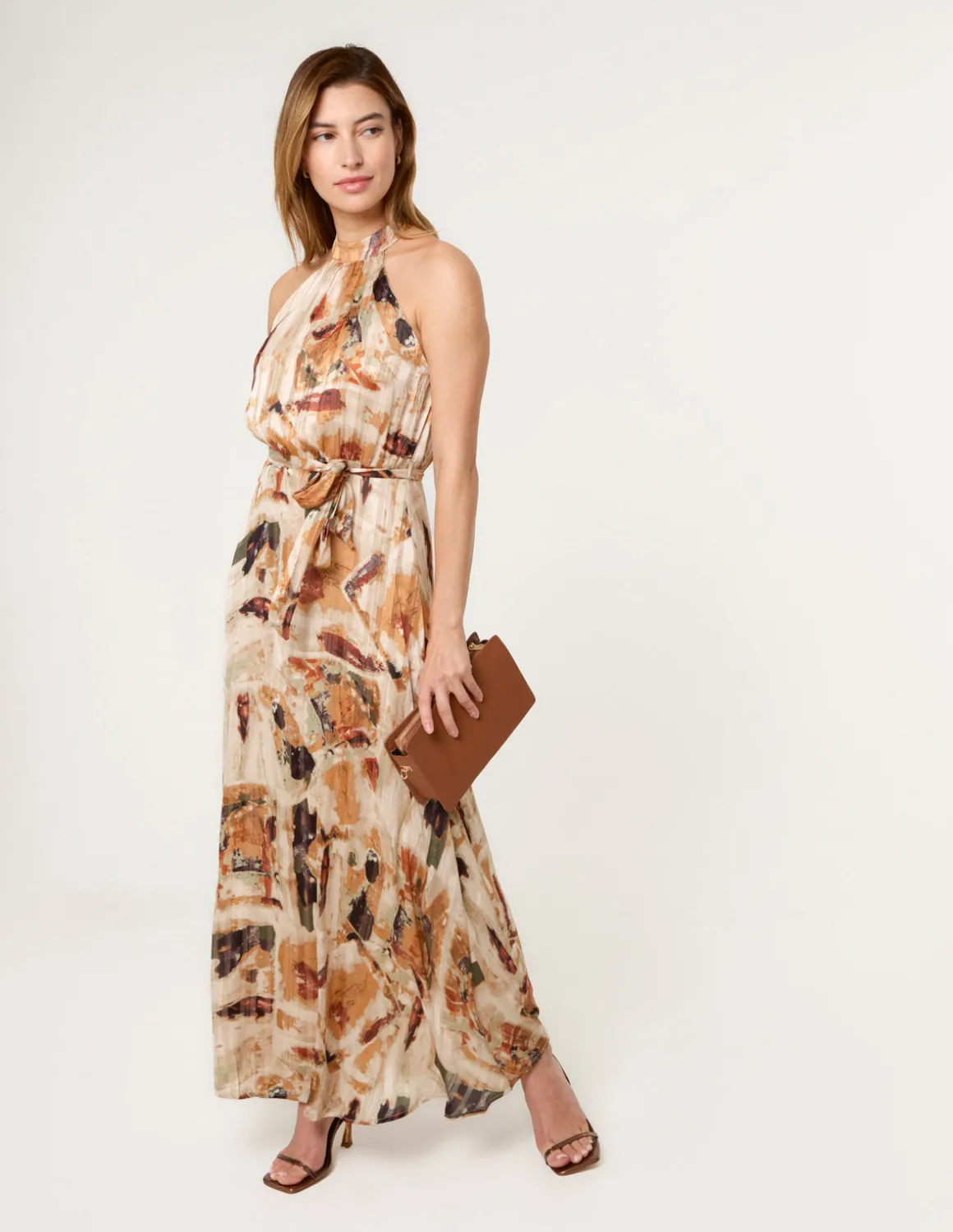 Halter Neck Belted Dress