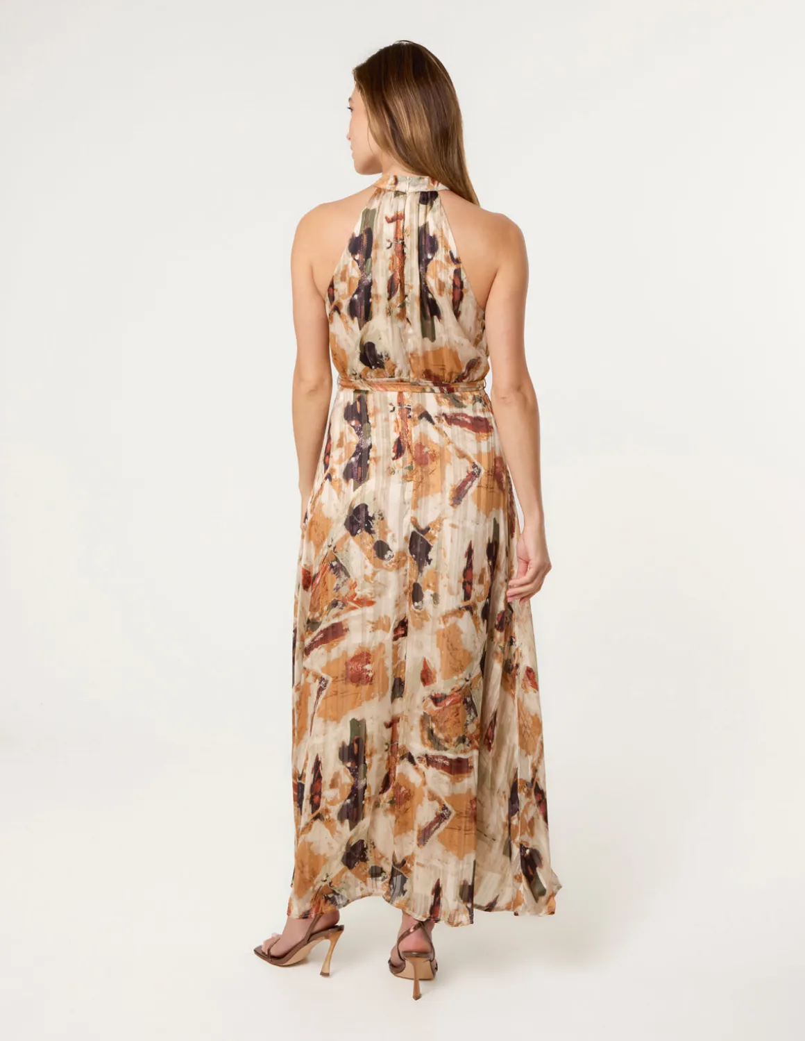 Halter Neck Belted Dress