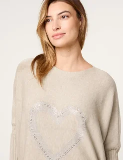 Heart Diamante Oversized Jumper